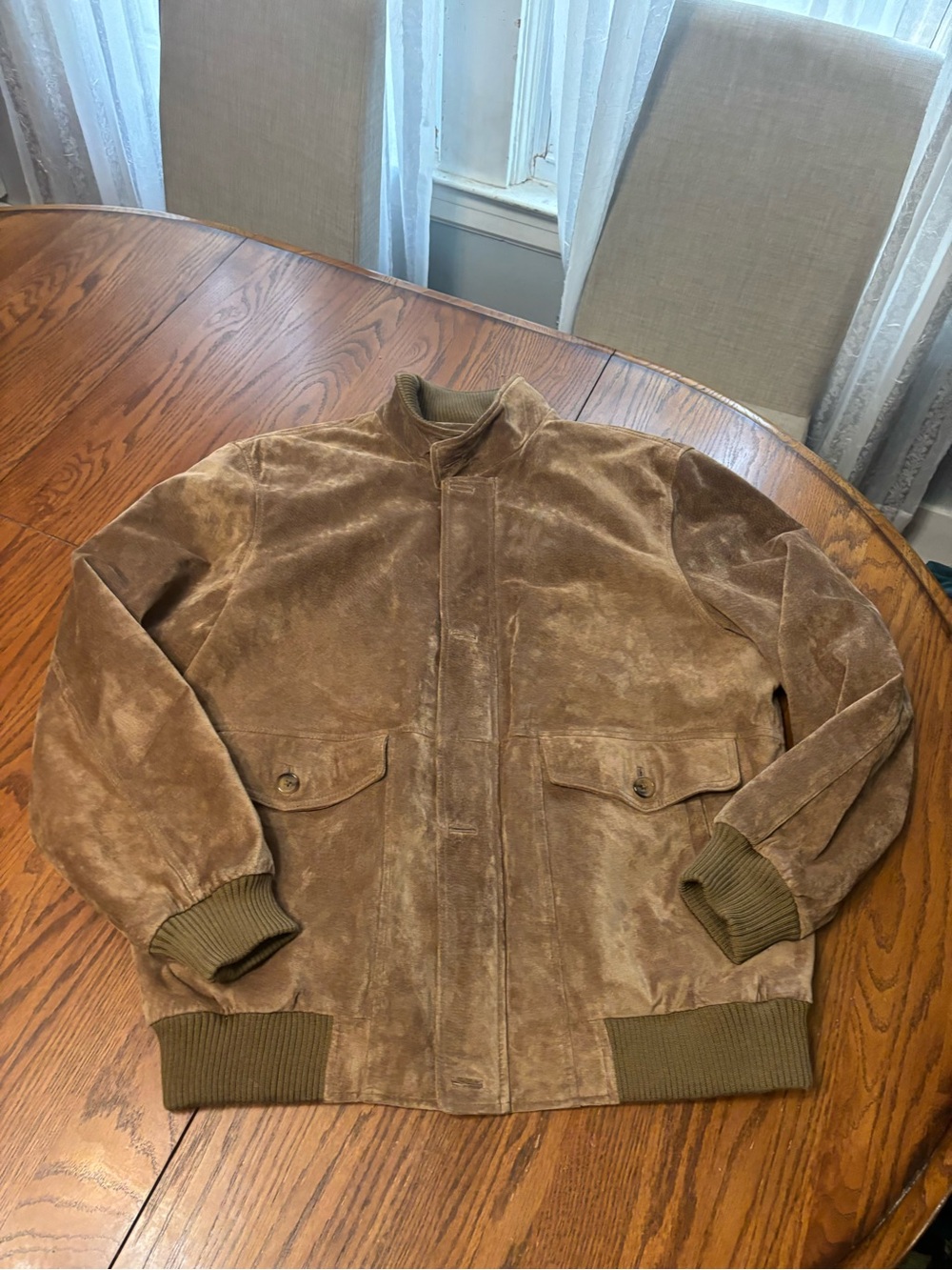 Roundtree & Yorke brown suede leather bomber jacket men's size 2XT
